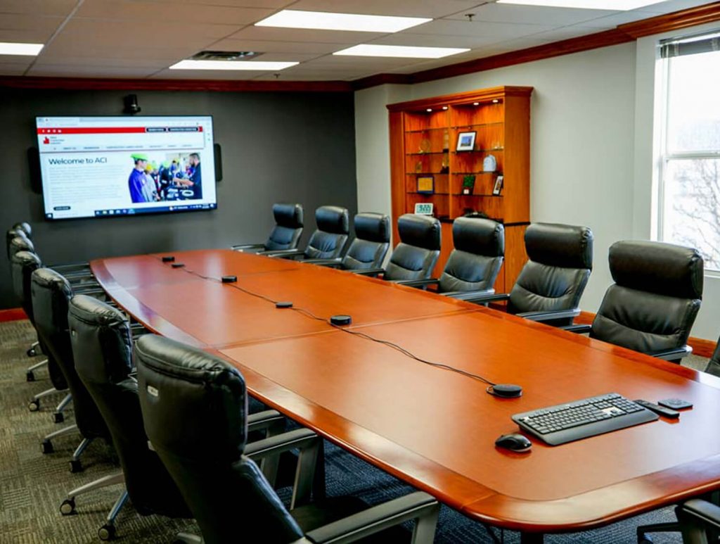 Commercial conference room AV system installed by Phantom Sound in Cincinnati