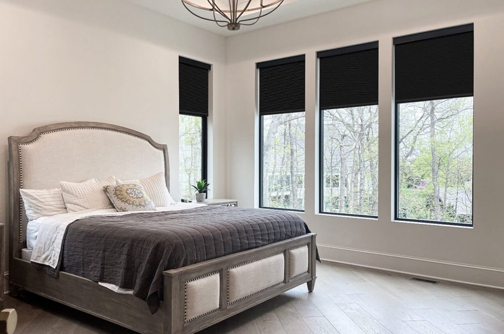 Lutron motorized shades installed in a Cincinnati home by Phantom Sound