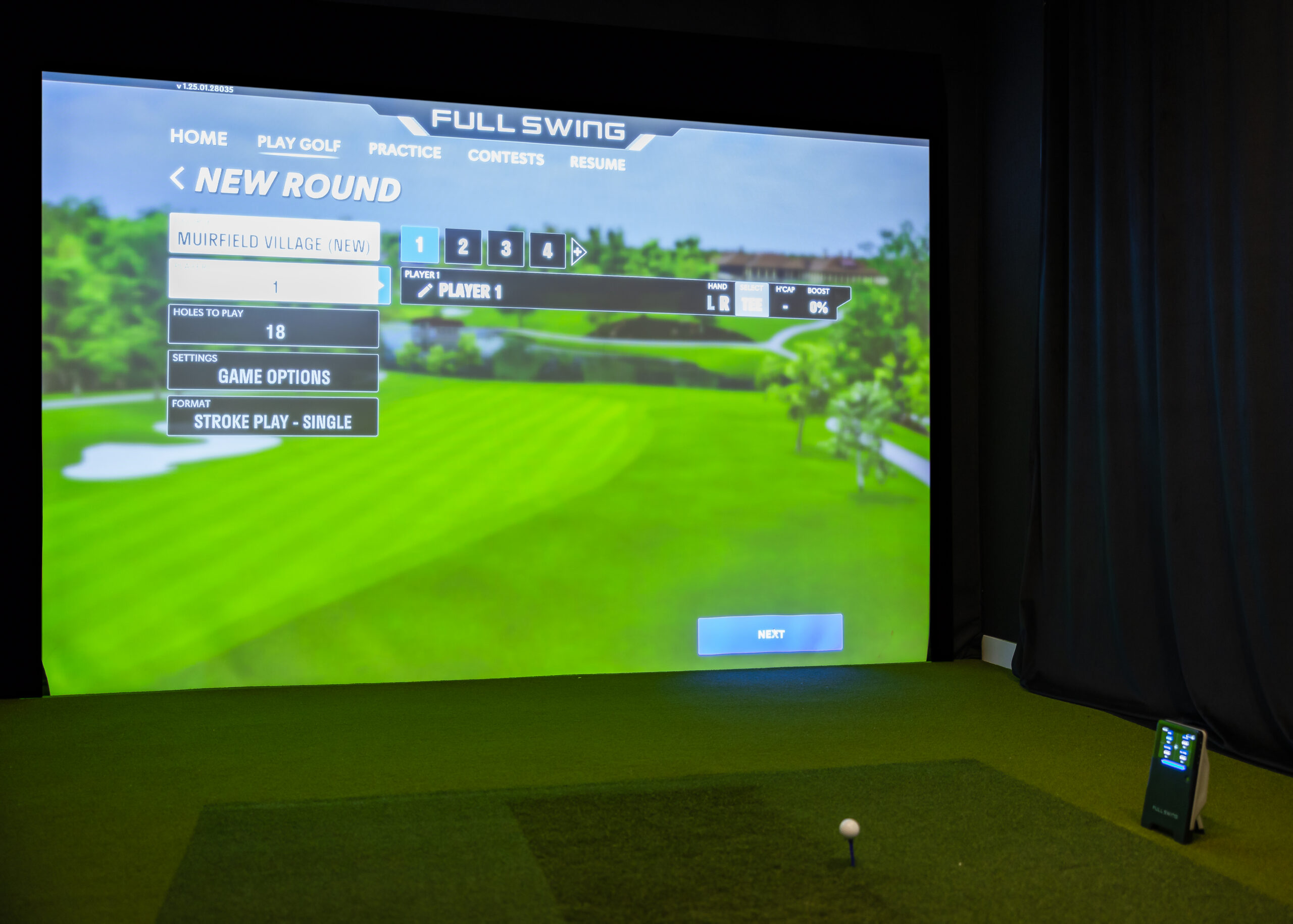 Simulator course menu