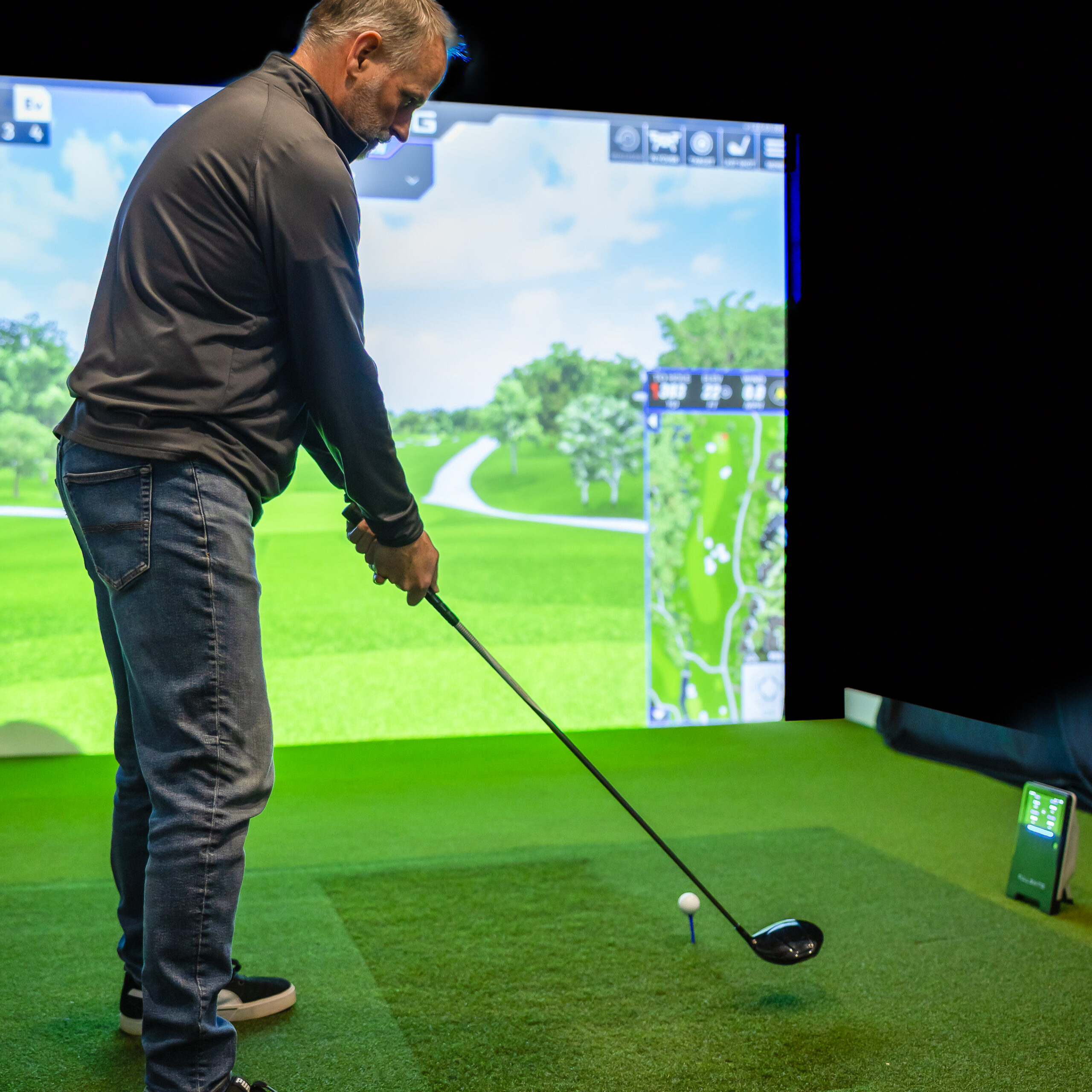 Golf simulator in use